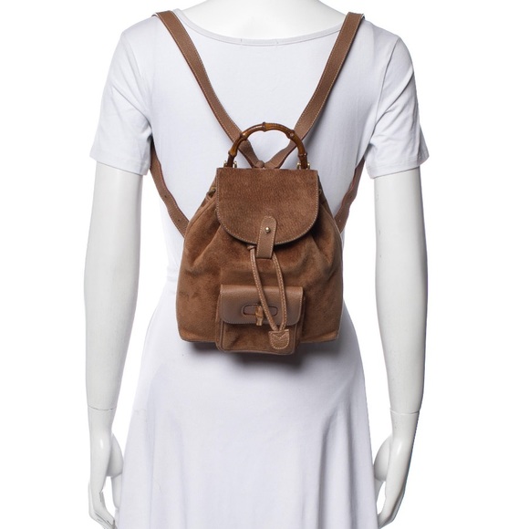 Authentic Gucci Mini Suede Bamboo Backpack - Picture 16 of 16